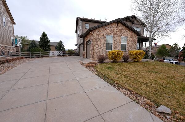An image of the home in which Kristi Krug was found stabbed and beaten to death is seen April 1, 2025, in Broomfield, Colo. (AP Photo/David Zalubowski)