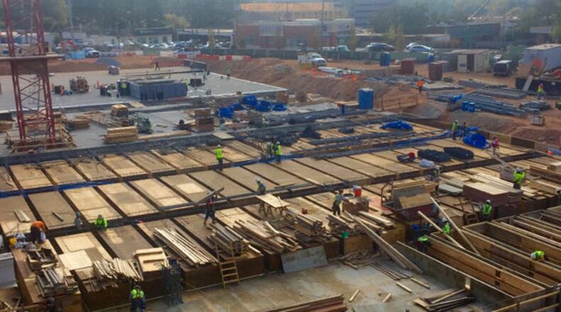 Construction continues on the City Springs development. Sandy Springs just paid $400,000 for a vacant lot identified as parking for the project. CITY OF SANDY SPRINGS