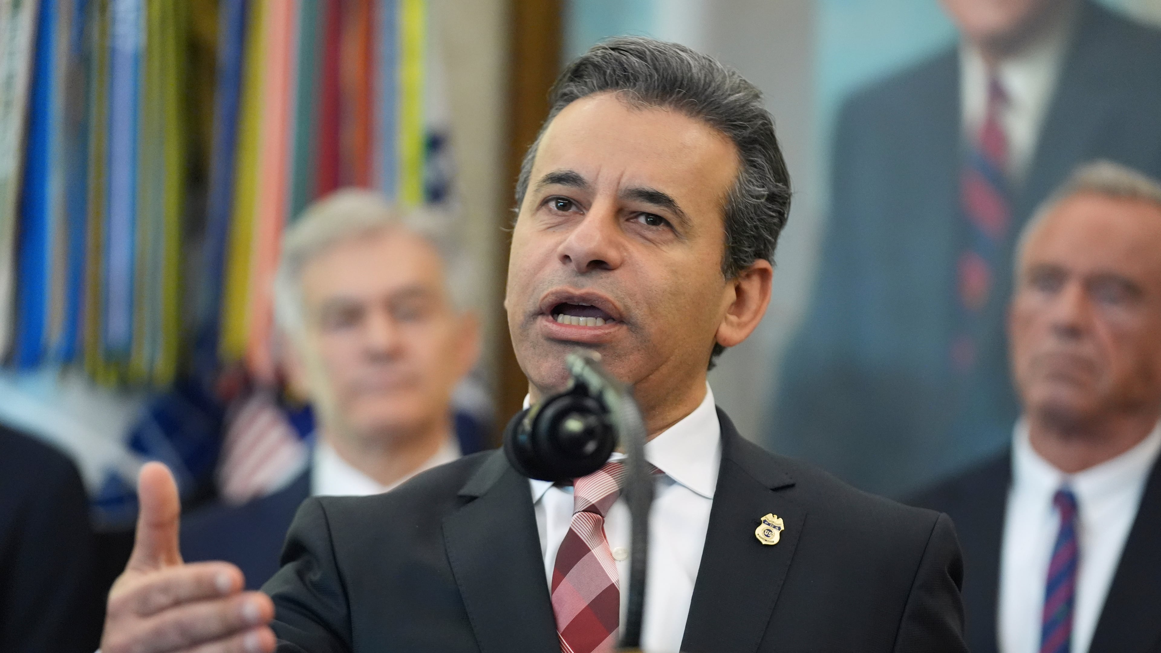 FDA Commissioner Martin Makary speaks during an event about drug prices with President Donald Trump, Thursday, Nov. 6, 2025, in the Oval Office of the White House in Washington. (AP Photo/Evan Vucci)