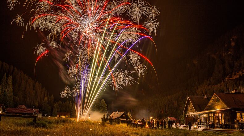 Fireworks at Dunton Hot Springs, a luxury resort set in a former ghost town in the Colorado Rockies, which is offering a New Year’s package. A number of hotels around the country have created packages that include everything from dancing to a fireworks show, allowing New Year’s Eve travelers to avoid the usual been-there, done-that celebration. (Handout via The New York Times)
