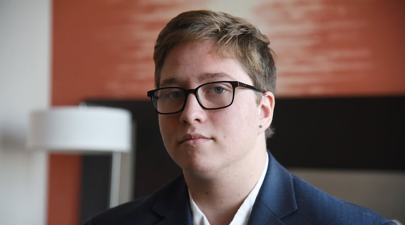 Portrait of Drew Adams, 19, in downtown Atlanta on Wednesday, December 4, 2019. (HYOSUB SHIN/Atlanta Journal-Constitution/TNS)