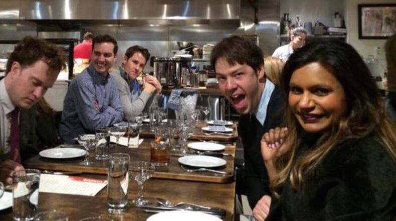 Mindy and her crew hit the town. She posted this photo from Gunshow.