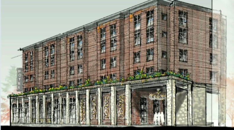 The Roswell City Council has approved a hotel, currently slated for 125 rooms, by the upcoming Southern Post project. The development will replace the plaza that used to hold the well-known country breakfast joint Southern Skillet. (Courtesy City of Roswell)