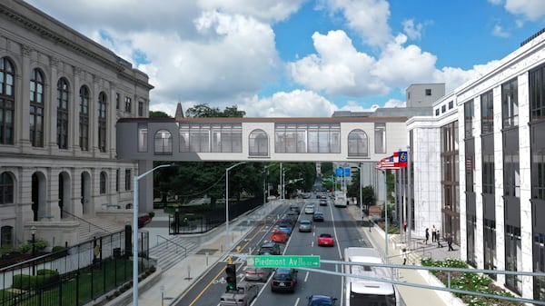 A rendering shows the proposed skybridge included in state plans to give Capitol Hill a $400 million makeover. 