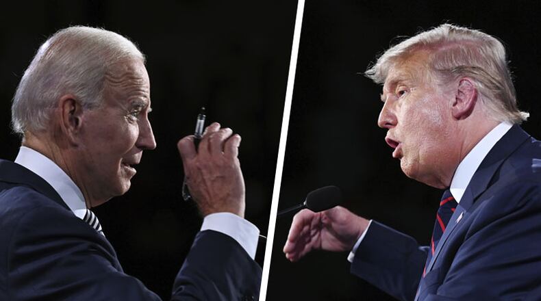 The 2020 presidential election — pitting Democrat Joe Biden, left, against Republican incumbent Donald Trump — is now 28 days away.