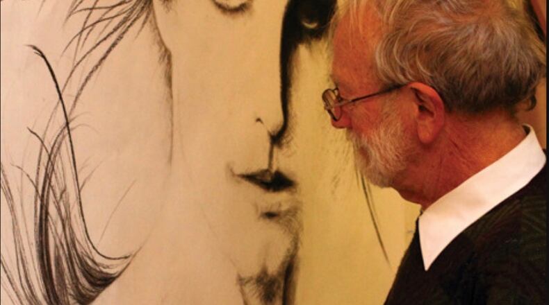 Lincoln Stone at work on one of his sketches. After graduating with degrees in art, Stone moved to Atlanta, where he first got a job hand painting billboards for Ted Turner's company. Afterwards he plunged into the the work as a freelance painter and sculptor.