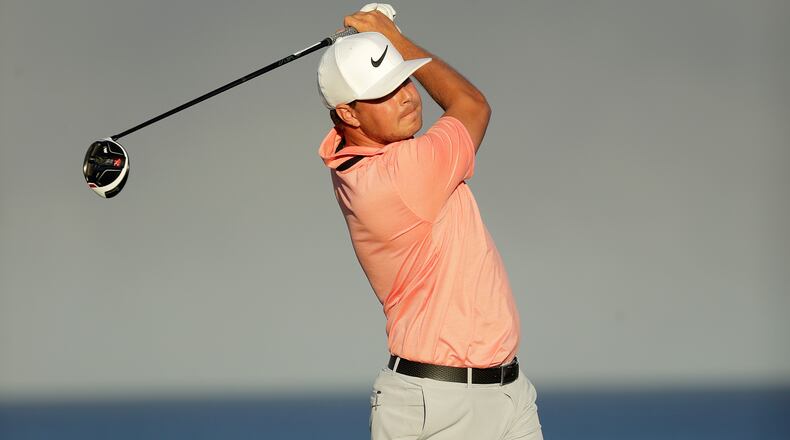 Keith Mitchell in action earlier this year during a Web.com event in the Bahamas. (Andy Lyons/Getty Images)