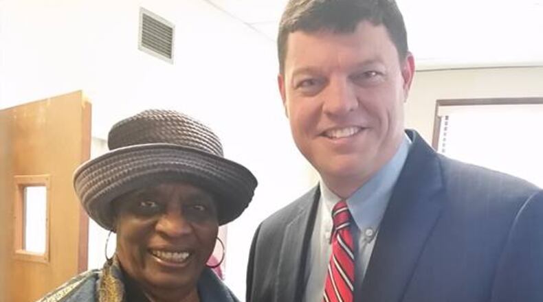 Decatur Superintendent David Dude and former Decatur Mayor Elizabeth Wilson. Dude is the city’s 10th superintendent since 1902 while Wilson, as a parent in the mid-1960s, helped desegreate the school system. Courtesy of Facebook