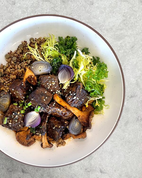 The brisket bourguignon from Danbi Seasonal Kitchen features pearl onions and a French vinaigrette. (Courtesy of Amy Song)
