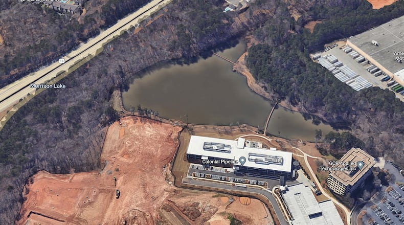 A project in Alpharetta will rehabilitate the Morrison Lake dam including updates to the spillway system, slopes, internal drainage system and plunge pool outlet protection. GOOGLE MAPS