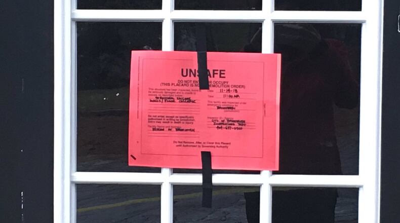 Eighty residents were displaced after the first floor of an apartment building collapsed Wednesday at The Reserve at Brookhaven Apartments.