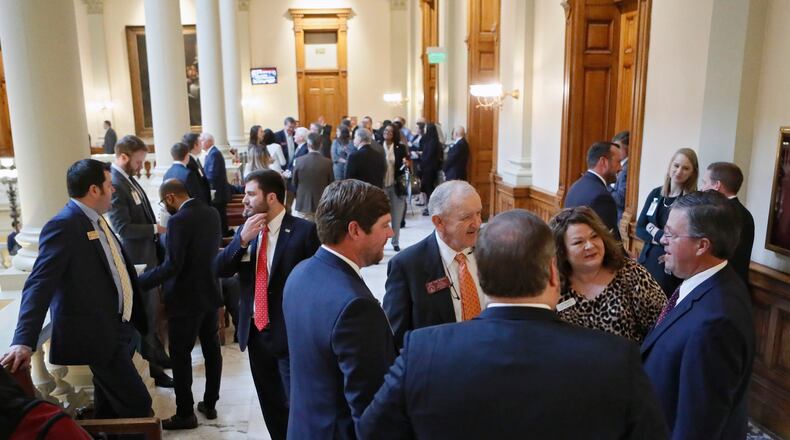 January 13, 2020 - Atlanta - The halls were alive with the sounds of lawmakers and lobbyists as the Georgia General Assembly started its 2020 session amid a backdrop of an election year. Bob Andres / bandres@ajc.com