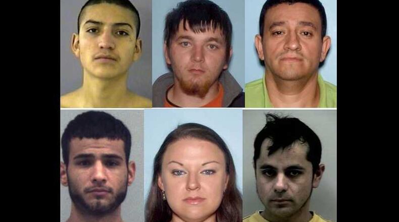These six people are included on the list of wanted fugitives released by the Gwinnett County Sheriff's Office on Jan. 4, 2017.