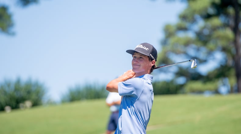 David Ford of Peachtree Corners tees off at the 2020 Georgia Amateur Championship. He signed to play golf at North Carolina.