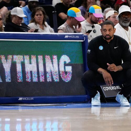 Chicago Sky head coach Tyler Marsh watches players during the second half of a WNBA basketball game against the Seattle Storm Wednesday, July 15, 2026, in Chicago. (AP Photo/Nam Y. Huh)