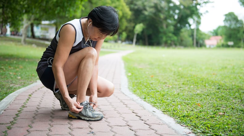 Running is great exercise, but if you're over 50-something, do not simply lace up an old pair of sneakers and charge out the front door. First, run the idea past your doctor. (Dreamstime/TNS)