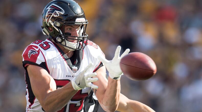 No. 85 -- Eric Saubert, tight end. The Falcons drafted Saubert in the fifth round of the 2017 draft out of Drake. Last Falcons to wear it: Leonard Hankerson, wide receiver.