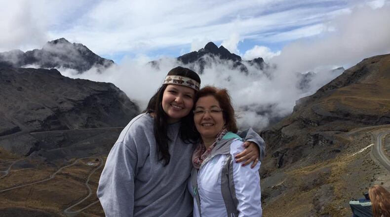 Olivia (left) and her mother Beda Roberts (right) on one of Olivia’s mission trips in Bolivia. (Contributed)