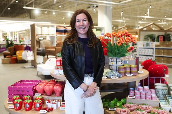 Liza Lefkowski, Wayfair's vice president of curation, brands and stores, gave a tour of the retailer's new Atlanta store on Monday, March 30, 2026. (Abbey Cutrer/AJC)