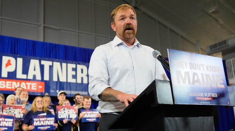 Democratic U.S. Senate candidate Graham Platner speaks during a primary election night watch party after winning the Democratic nomination Tuesday, June 9, 2026, in Blue Hill, Maine. (AP Photo/Robert F. Bukaty)