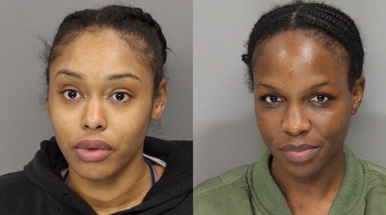 Savon Fullington-Goodrich, left, and Samantha Myles were arrested after Cobb police found fentanyl, ecstasy and pill presses inside an unincorporated Acworth home.
