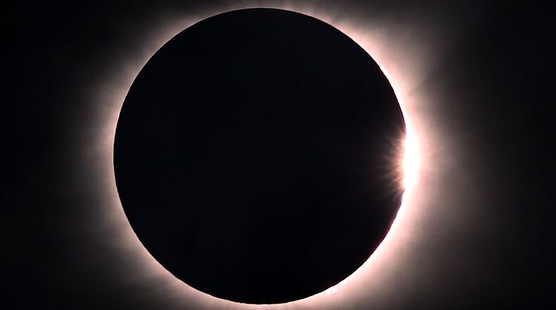 The moment of total solar eclipse begins to pass seen during a solar eclipse shabbat at Ramah Darom on Monday, August 21, 2017, in Clayton, a city in the path of totality in North Georgia. Curtis Compton/ccompton@ajc.com