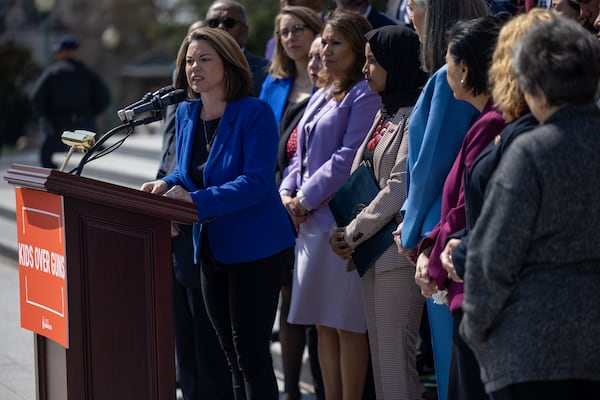 U.S. Rep. Angie Craig, D-Minn., seen here at a 2023 news conference in Washington. (Nathan Posner for the AJC)
