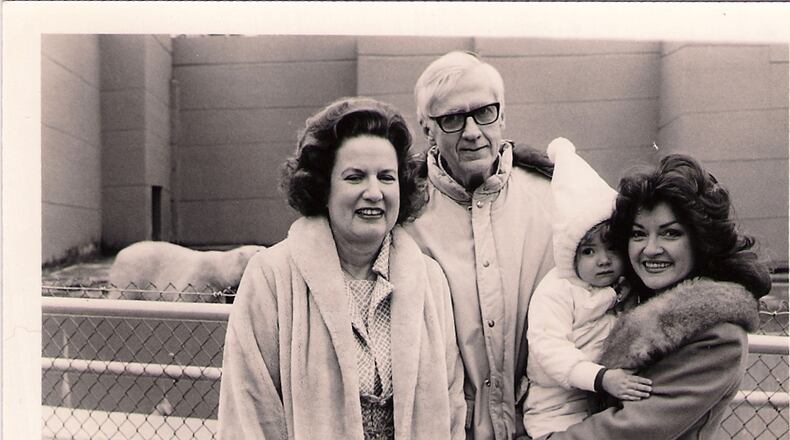 Gloria Lane (riight) and her daughter Brett, as an infant in 1980 with Mrs. William B. Hartsfield and a friend. They met in preparation for Zoo Atlanta's Beastly Feast event. Daughter Brett is now managing editor of Atlanta Social Season. Photo courtesy of Gloria Lane.