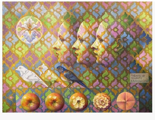 Guy Robinson’s “The Myth of Solidity” is part of the “Double Take” exhibition continuing through Friday, June 17 at Spalding Nix Fine Art. Also included are works by Corrina Sephora, Betty Edge and Erin Dixon. (Photo courtesy of Spalding Nix Fine Art)