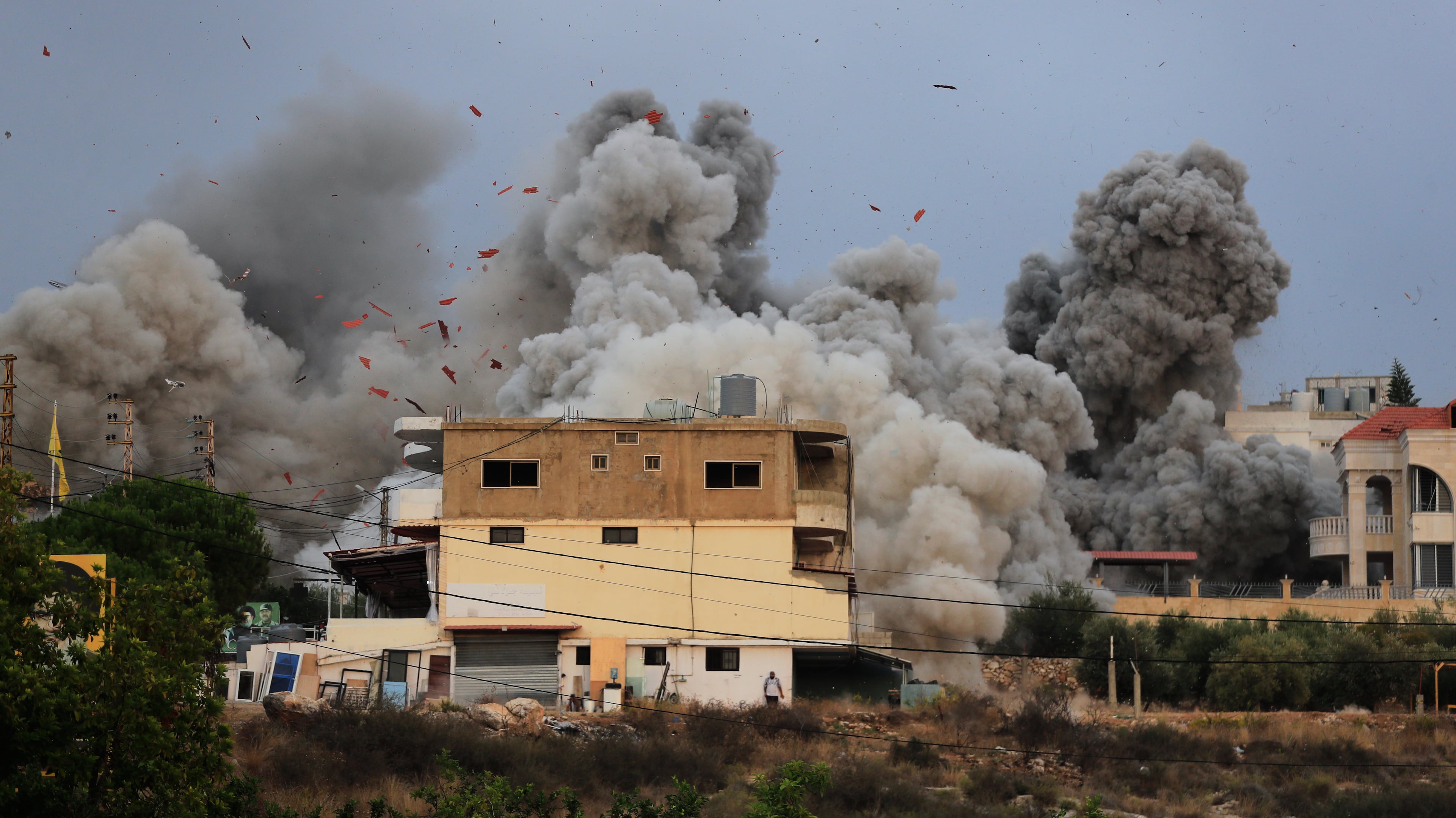Smoke rises following an Israeli airstrike in the village of Teir Debba, southern Lebanon, Thursday, Nov. 6, 2025. (AP Photo/Mohammad Zaatari)