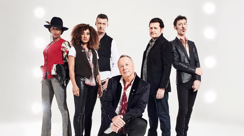 Simple Minds, from left - Sarah Brown, Cherisse Osei, Ged Grimes, Jim Kerr, Charlie Burchill, Gordy Goudie. The band will visit Atlanta for the first time in decades on Oct. 8. Photo: Dean Chalkley