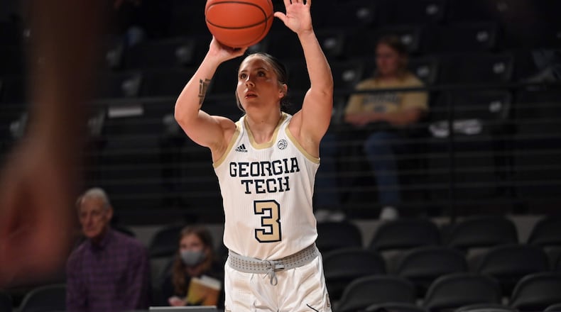 Georgia Tech guard Sarah Bates entered the transfer portal Monday, reducing the team’s depth as it heads into the offseason. (Photo courtesy of Georgia Tech Athletics)
