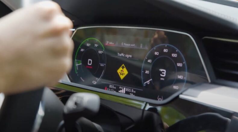 Using artificial intelligence technology, Fulton County has deployed connected vehicle technology on one bus in Alpharetta to help develop notifications to motorists before they are within sight contact with a school bus. (Courtesy Alpharetta, iATL, Audi, Fulton County Schools and Blue Bird Corporation)