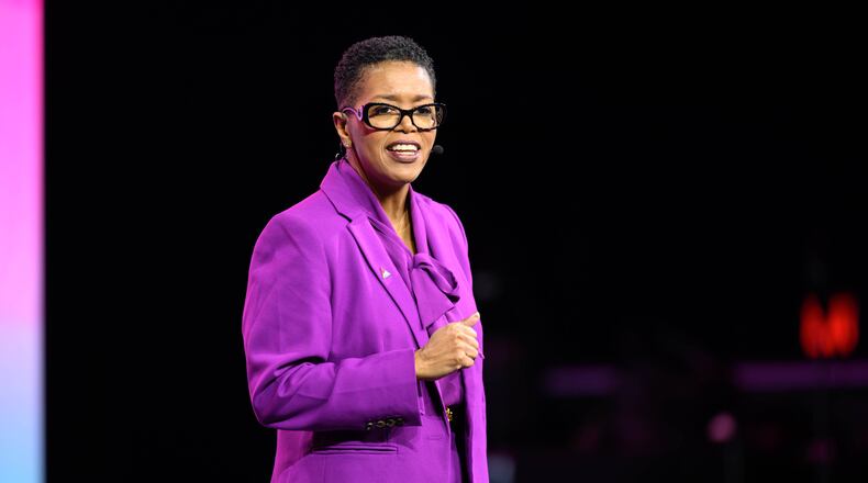 Bentina Terry, who is CEO of Southern Co.'s Southern Linc and Southern Telecom subsidiaries, spoke at the Georgia Chamber's "Women Who Lead" conference at Trilith Live in Fayetteville on Wednesday, March 11, 2026. (Courtesy of Paul Ward for the Georgia Chamber)
