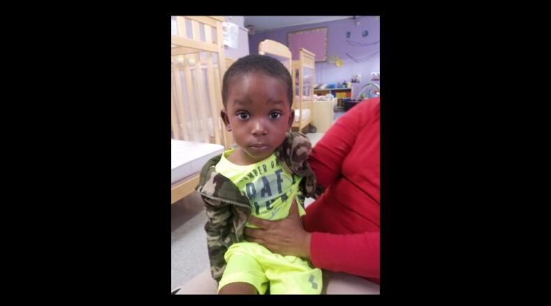 The boy pictured was left at Globe's Daycare on Myrtle Street in Atlanta on Monday. (Credit: Atlanta Police Department)