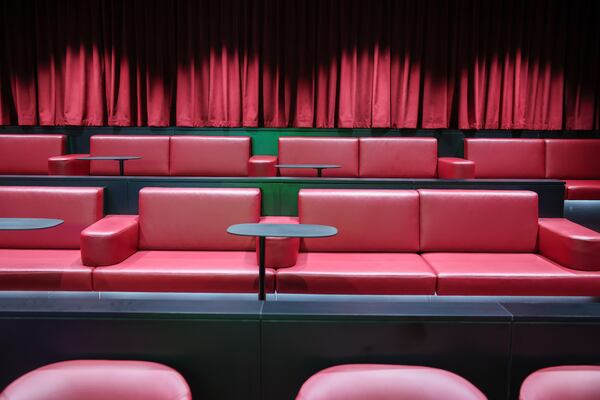 A view of a theater room at EY’s new offices at Ten Twenty Spring in Atlanta on Aug. 26, 2026. (Arvin Temkar/AJC)