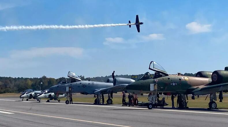 The new National Defense Authorization Act includes language preventing the government from further reducing the number of A-10 Warthog aircrafts, like those on the runway in this photo, at the base outside of Valdosta until they can be replaced as part of a long-term plan for new F-35 planes.