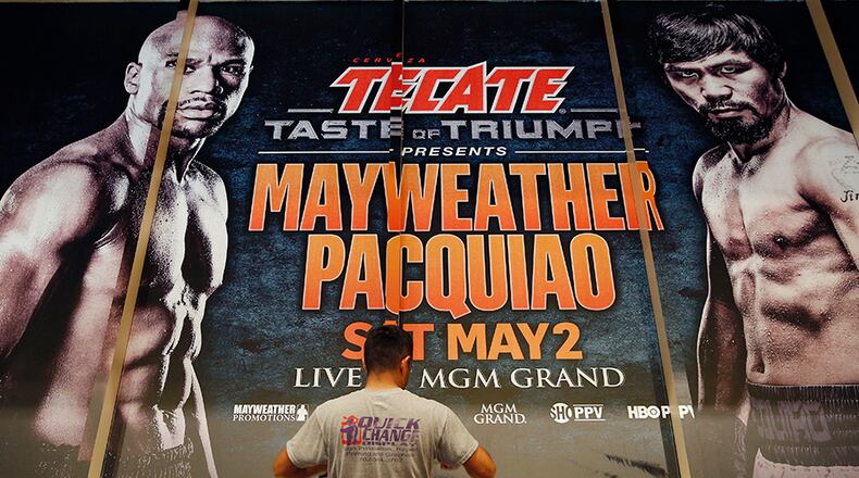 Preparations begin for fight between Floyd Mayweather Jr. and Manny Pacquiao at the MGM Grand in Las Vegas. The fight is scheduled to take place May 2 at the hotel and casino.