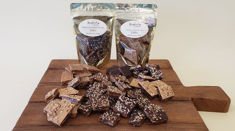 Dark chocolate pecan toffee from Maybird Confections. Courtesy of Maybird Confections