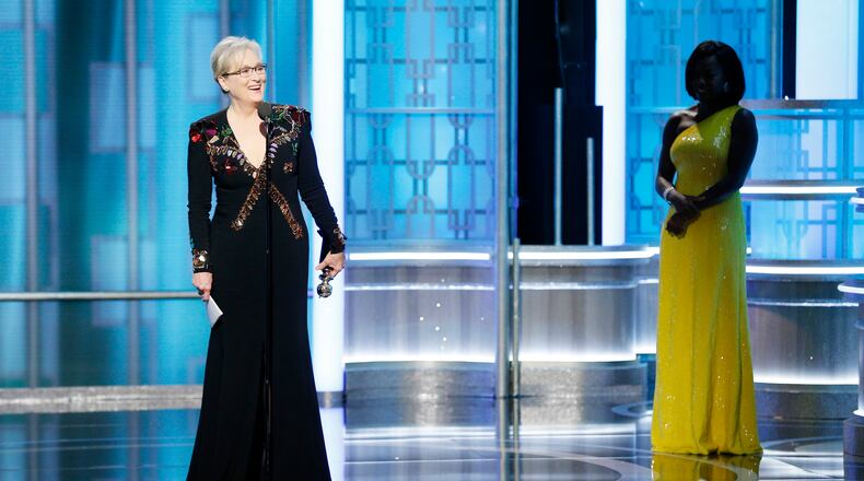 BEVERLY HILLS, CA - JANUARY 08: In this handout photo provided by NBCUniversal, Meryl Streep accepts Cecil B. DeMille Award during the 74th Annual Golden Globe Awards at The Beverly Hilton Hotel on January 8, 2017 in Beverly Hills, California. (Photo by Paul Drinkwater/NBCUniversal via Getty Images)