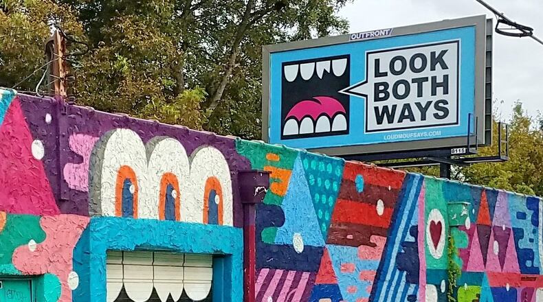 Greg Mike, gallery owner, muralist and founder of the OuterSpace Project, is known for his over-the-top cartoon style, though lately he’s incorporated realism and figurative work. This mural, at the corner of Edgwood and Krog Streets, features the character Loudmouf Larry. CONTRIBUTED