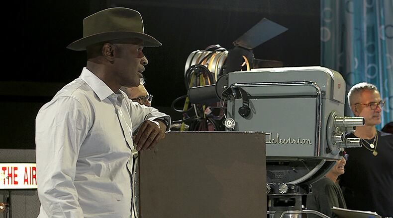 Kenny Leon on the set of "Hairspray Live!" AJC photo: Ryon Horne