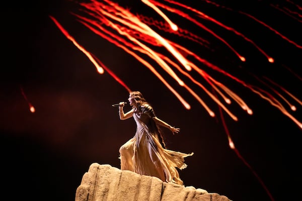 FILE - Alyona alyona & Jerry Heil of Ukraine perform the song Teresa & Maria during the Grand Final of the Eurovision Song Contest in Malmo, Sweden, on May 11, 2024. (AP Photo/Martin Meissner, File)