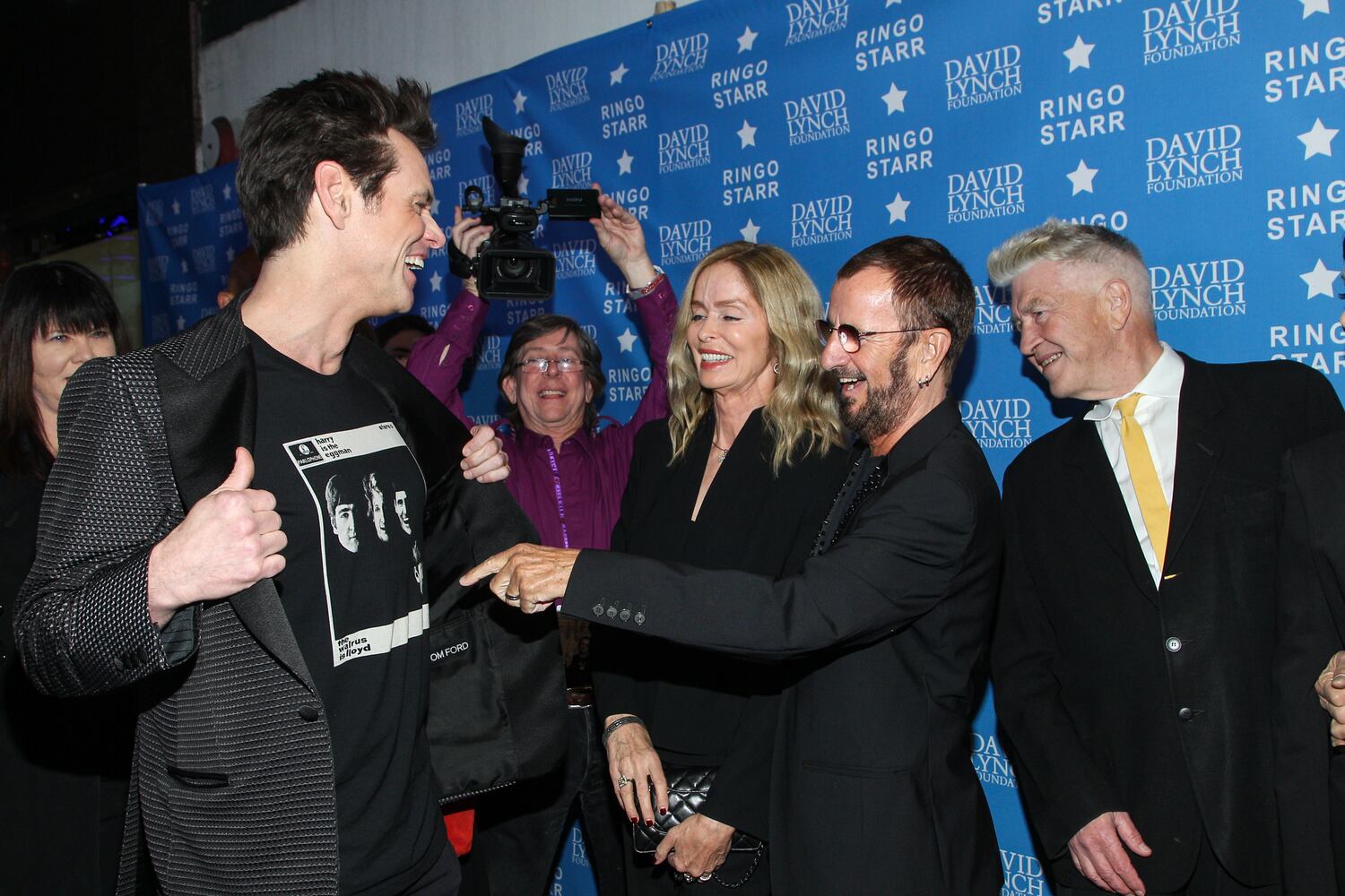 Jim Carrey, Barbara Bach, Ringo Starr and David Lynch