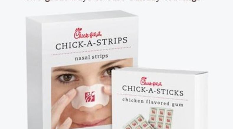 Chick-fil-A's "Chick-a-Sticks" and Chick-a-Strips," which the company "debuted" on April 1, 2013.