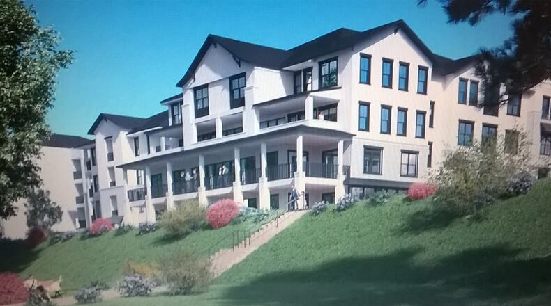 An artist’s rendering shows the kind of residential housing proposed for the new Riverview Landing Project in Smyrna along the Chattahoochee River. Courtesy of Smyrna