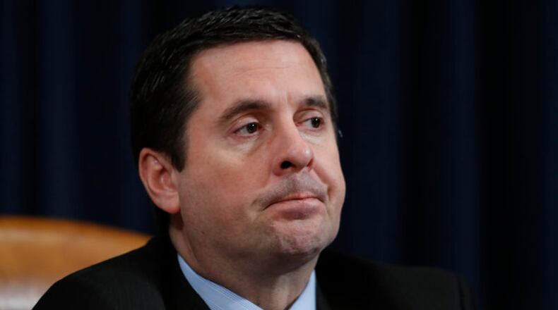 House Intelligence Committee Chairman Rep. Devin Nunes, R-Calif., listens on Capitol Hill in Washington, Monday, March 20, 2017, during the committee's hearing on allegations of Russian interference in the 2016 U.S. presidential election. (AP Photo/Manuel Balce Ceneta)