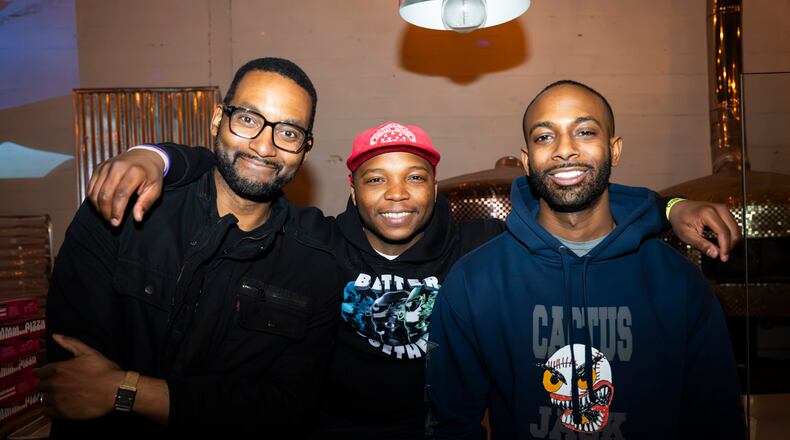 From left to right: Cxmmunity Media co-founders Warren Davis, Chris Peay and Ryan Johnson. (Olivia Bowdoin for the AJC).