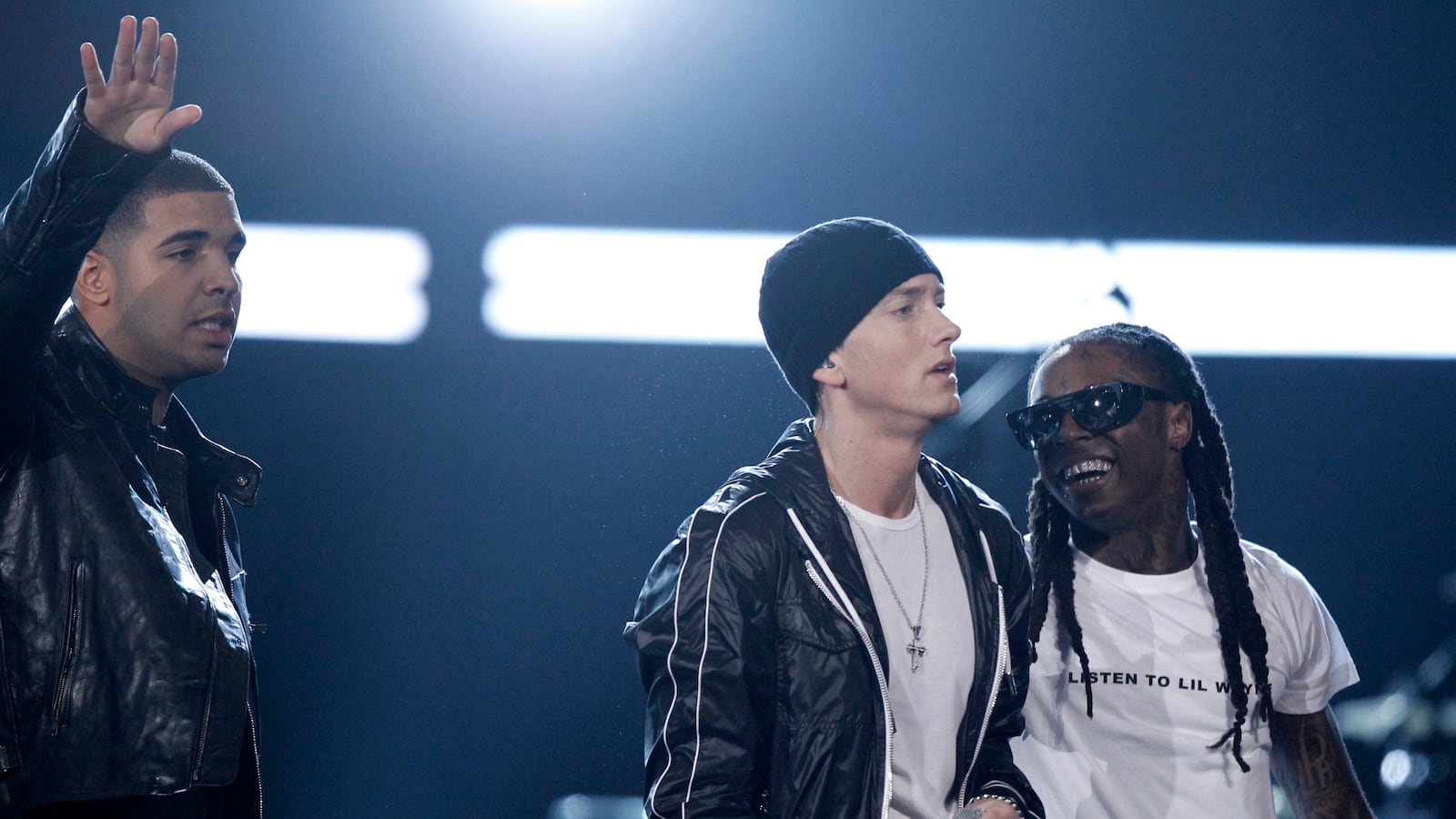 Eminem makes cameo at Drake's Detroit concert