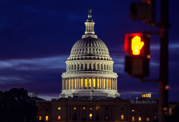 The U.S. Capitol at sunrise in October. (Alex Kent/The New York Times)